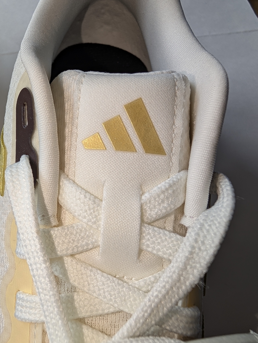 Adidas Runfalcon 3.0 Running Sneakers White Gold Metallic/Beige NWT Womens 8 - Picture 7 of 10